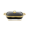 SQ Professional Durane Porcelain Banquet Chafing Dish 1.5L Black-Gold 10668