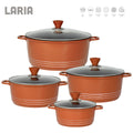 Laria Non Stick Die Cast Stockpot Pan Set 4pcs Copper 10879