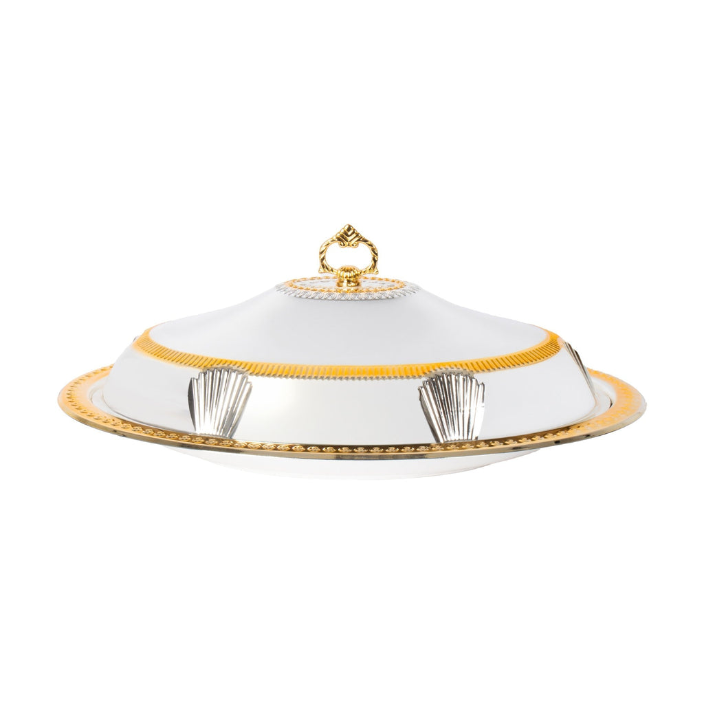 SQ Professional Durane Ornate Party Food Serving Cloche with Tray Silver 58338LSG 42 x 57 x 12 cm Oval 11201