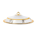 SQ Professional Durane Ornate Party Food Serving Cloche with Tray Silver 58338LSG 42 x 57 x 12 cm Oval 11201