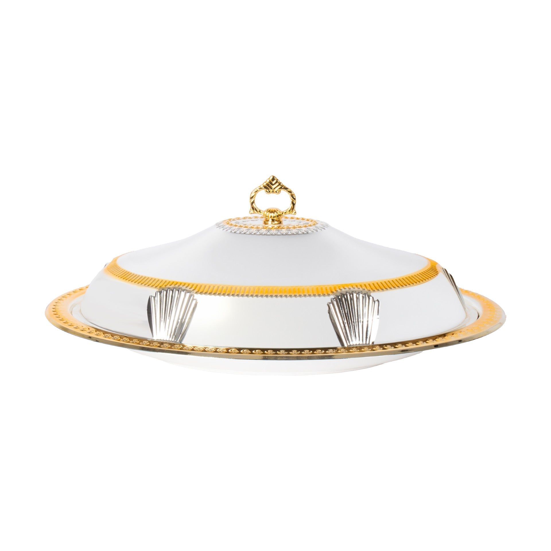 SQ Professional Durane Ornate Party Food Serving Cloche with Tray Silver 58338LSG 42 x 57 x 12 cm Oval 11201