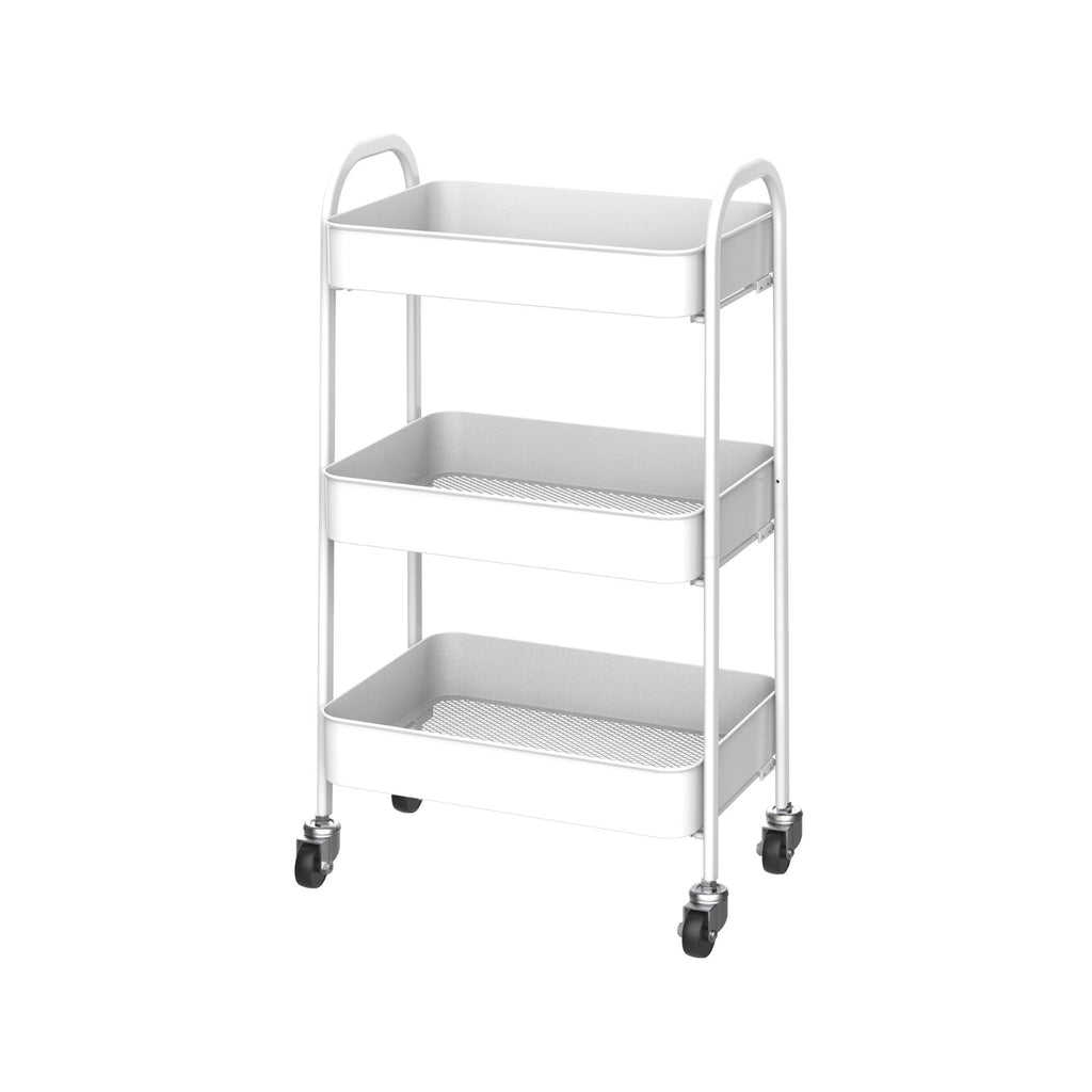 SQ Professional Durane Kitchen Trolley Storage Rack 3 Tier 41.5 x 30.5 x 77.2 cm White 11303