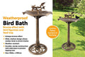 Bird Bath Bronze Effect With Bird Figurines And Feed Tray 1178