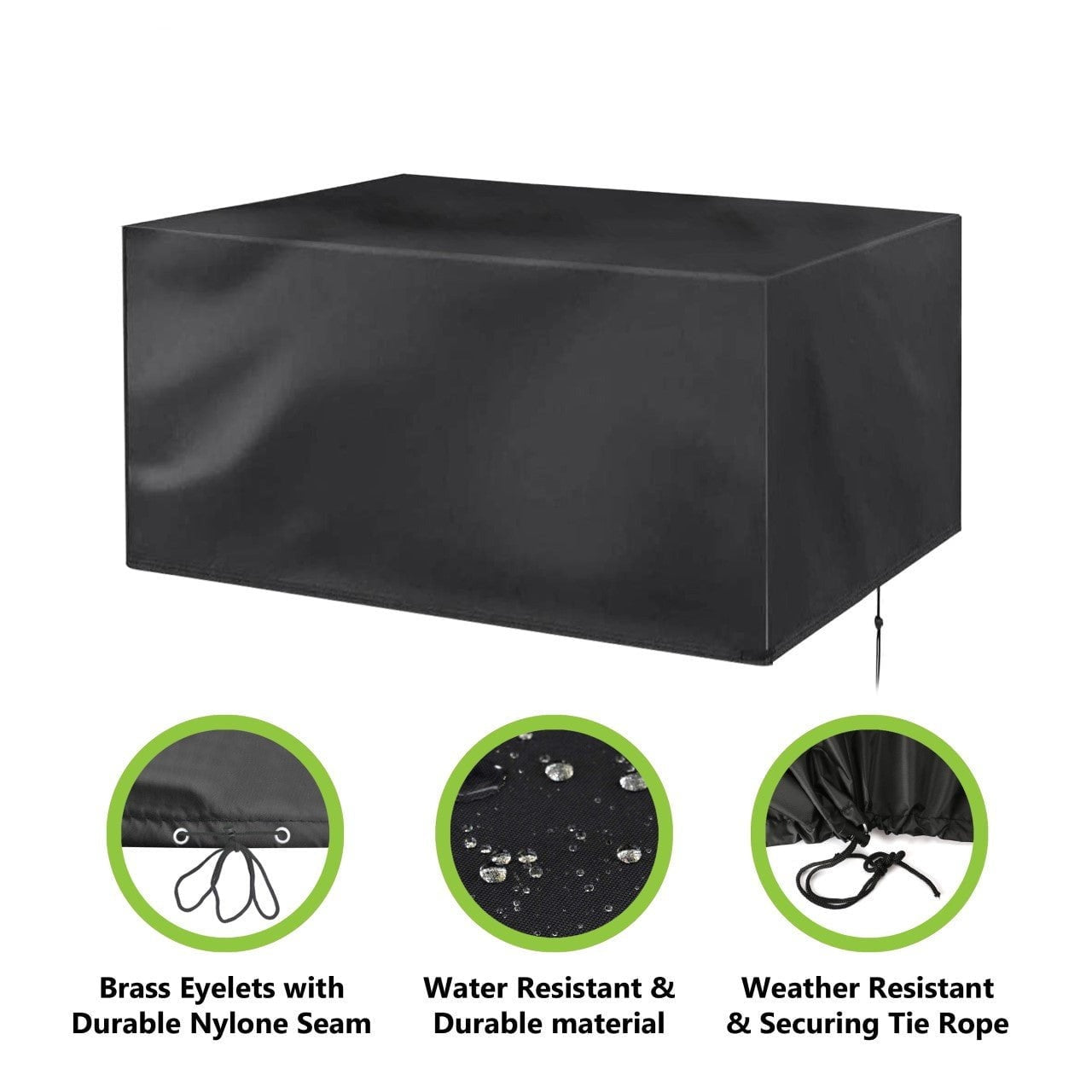 Woven Square Garden Table Cover 270 x 180 x 89cm 3299