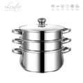 SQ Professional Lustro Stainless Steel Steamer 3 Tier 20 cm 3L 10944