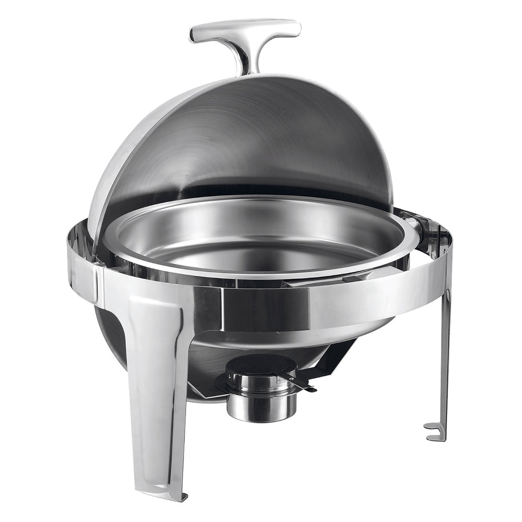 SQ Professional Banquet Chafing Dish with Roll Top Round Silver 6.5L 7754