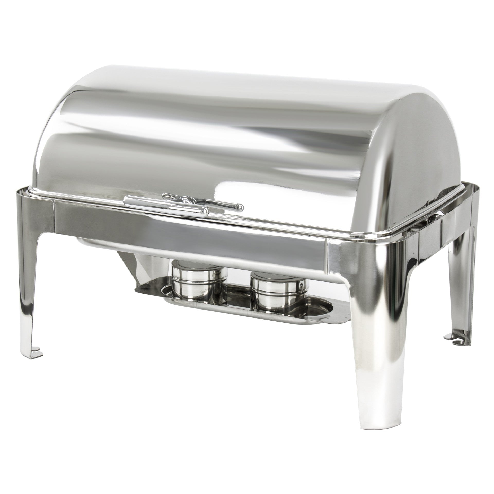 SQ Professional Banquet Chafing Dish with Roll Top and 2 Soup / Stew Pots Oblong Silver 2 x 4.5L 7924