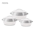 SQ Professional Fiesta Insulated Casserole Hot Pot Set of 3 White-Silver 8935