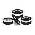 SQ Zenith Insulated Casserole Set 3pc Black-White 1L-1.5L-2.5L 9571