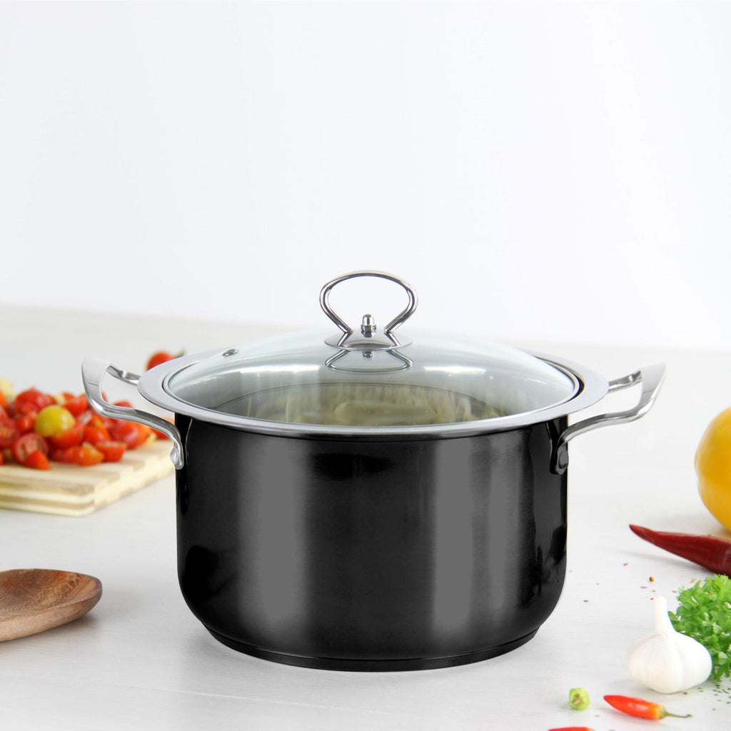 SQ Professional Gems Stainless Steel Stockpot Set of 4 Onyx 18-20-22-24cm 9579