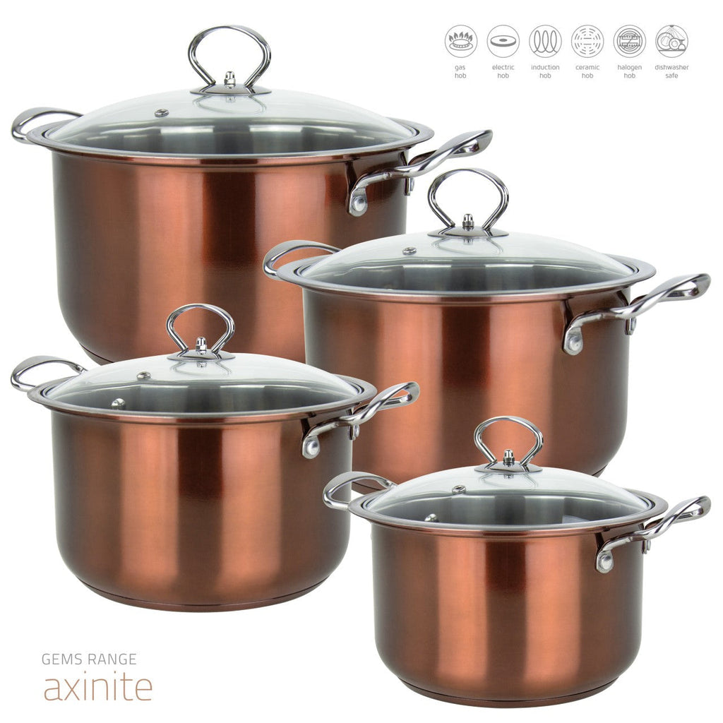 SQ Professional Gems Stainless Steel Stockpot Set of 4 Axinite 18-20-22-24cm 9583