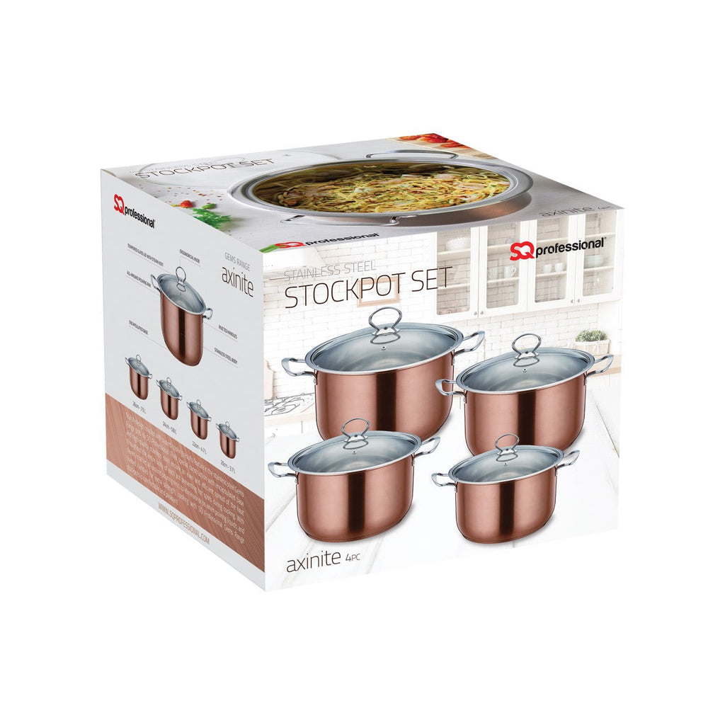 SQ Professional Gems Stainless Steel Stockpot Set of 4 Axinite 18-20-22-24cm 9583
