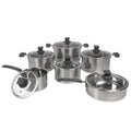 SQ Professional Lustro Touch Stainless Steel Cookware Set of 6 Black 9966