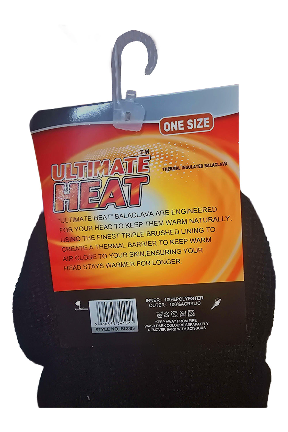 Ultimate Heat Thermal Insulated Black Balaclava