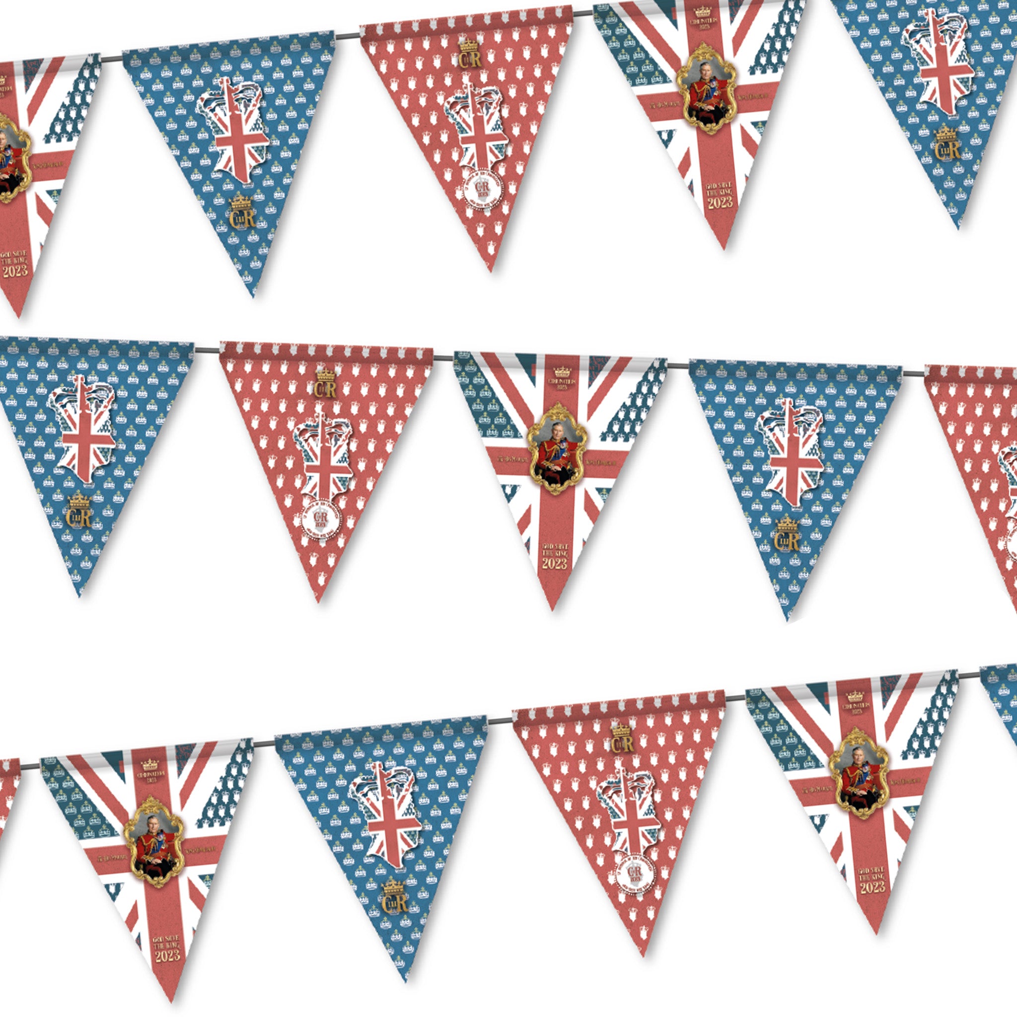 Wickedfun Union Jack King Coronation 6 Meters Triangle Bunting (Small)
