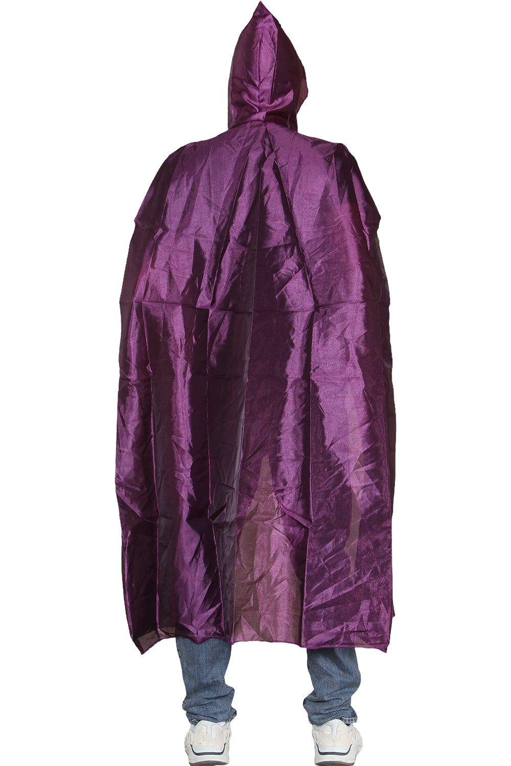 Unisex Purple Satin Hooded Cape
