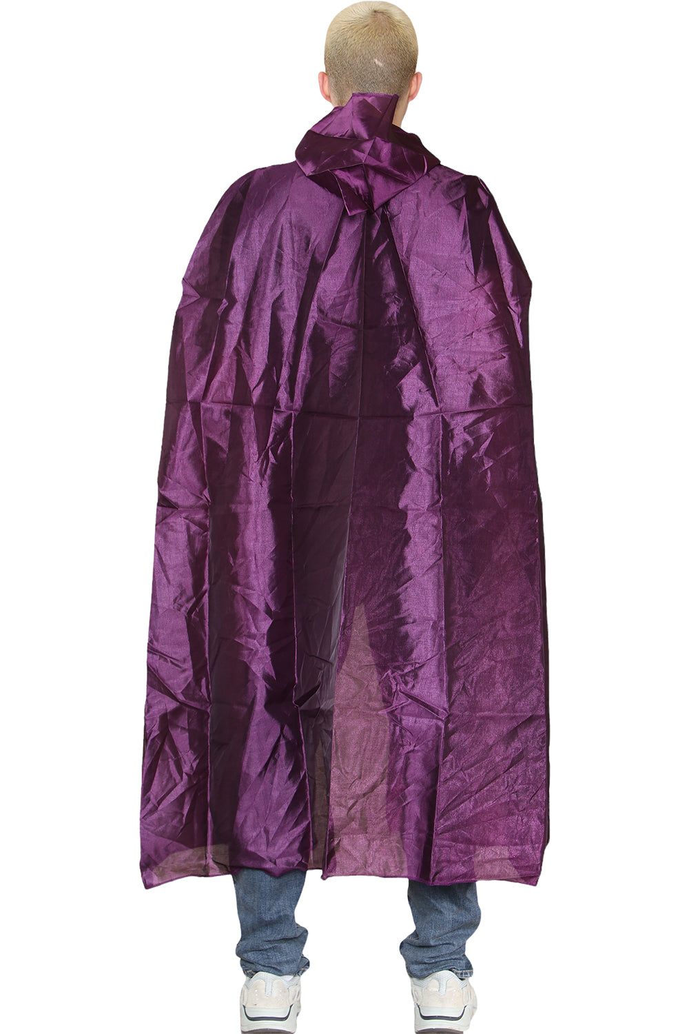 Unisex Purple Satin Hooded Cape