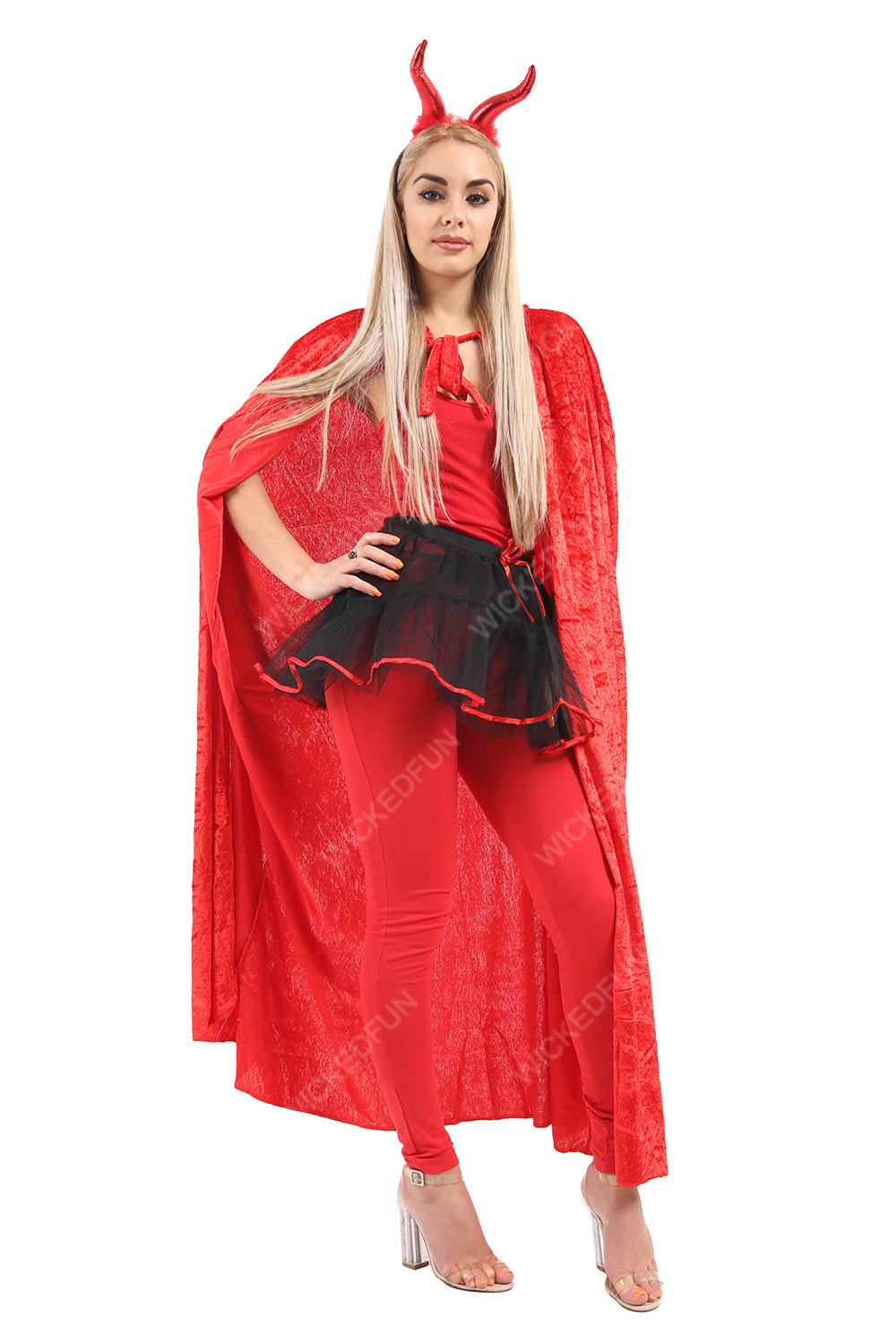 Unisex Red Velvet Hooded Cape