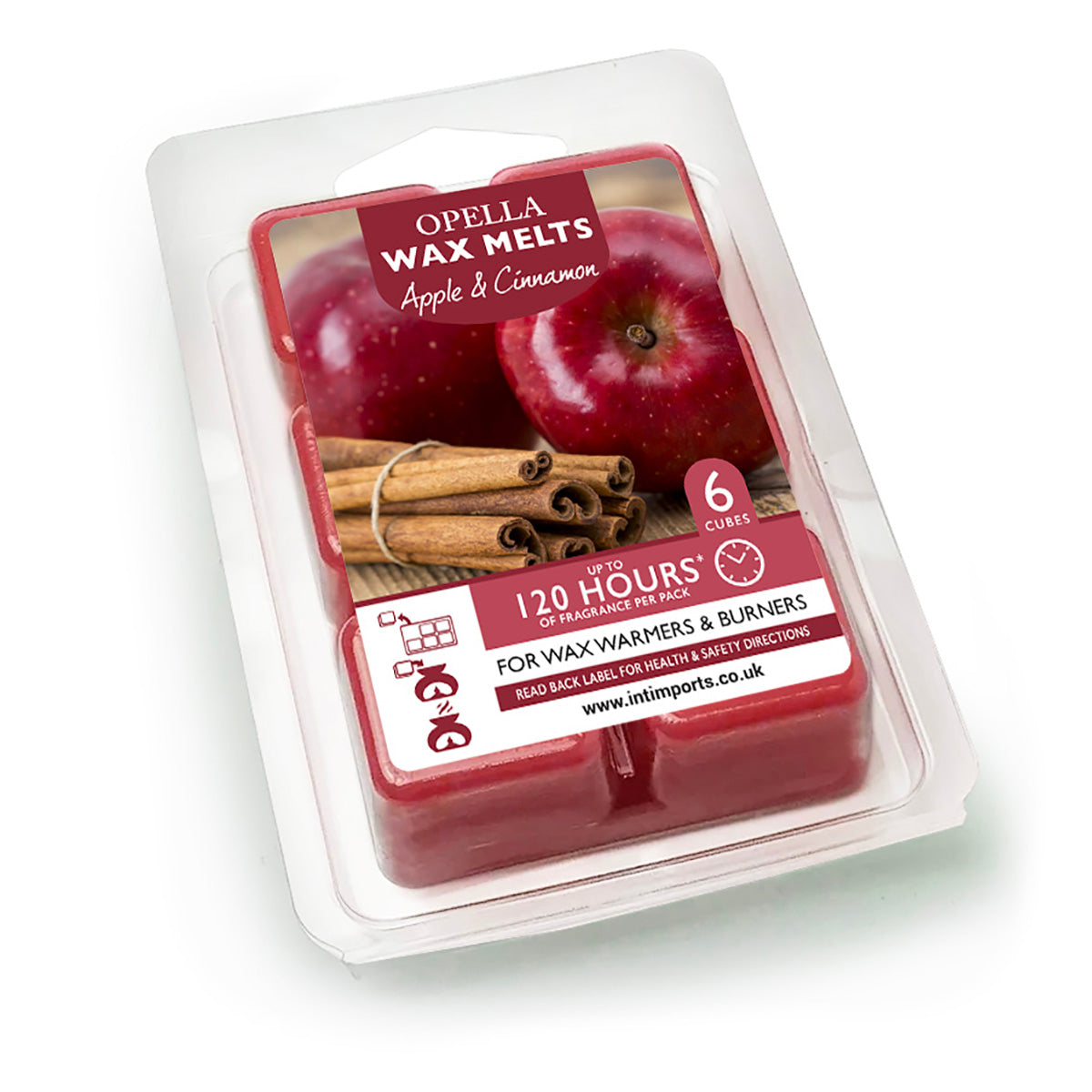 Opella Wax Melts 6 Cubes Scented Apple And Cinnamon 7 x 10cm CDWXA