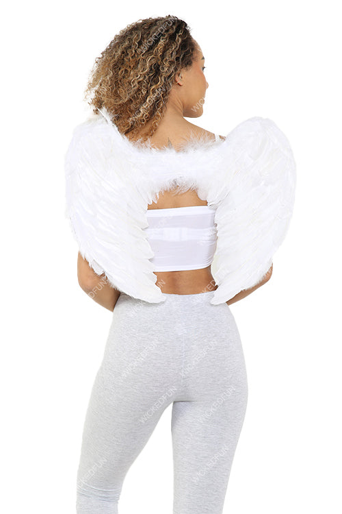 Wickedfun White Feather Wings Large(Folding)