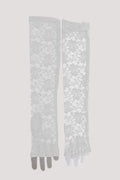 Wickedfun Fingerless White Long Lace Gloves