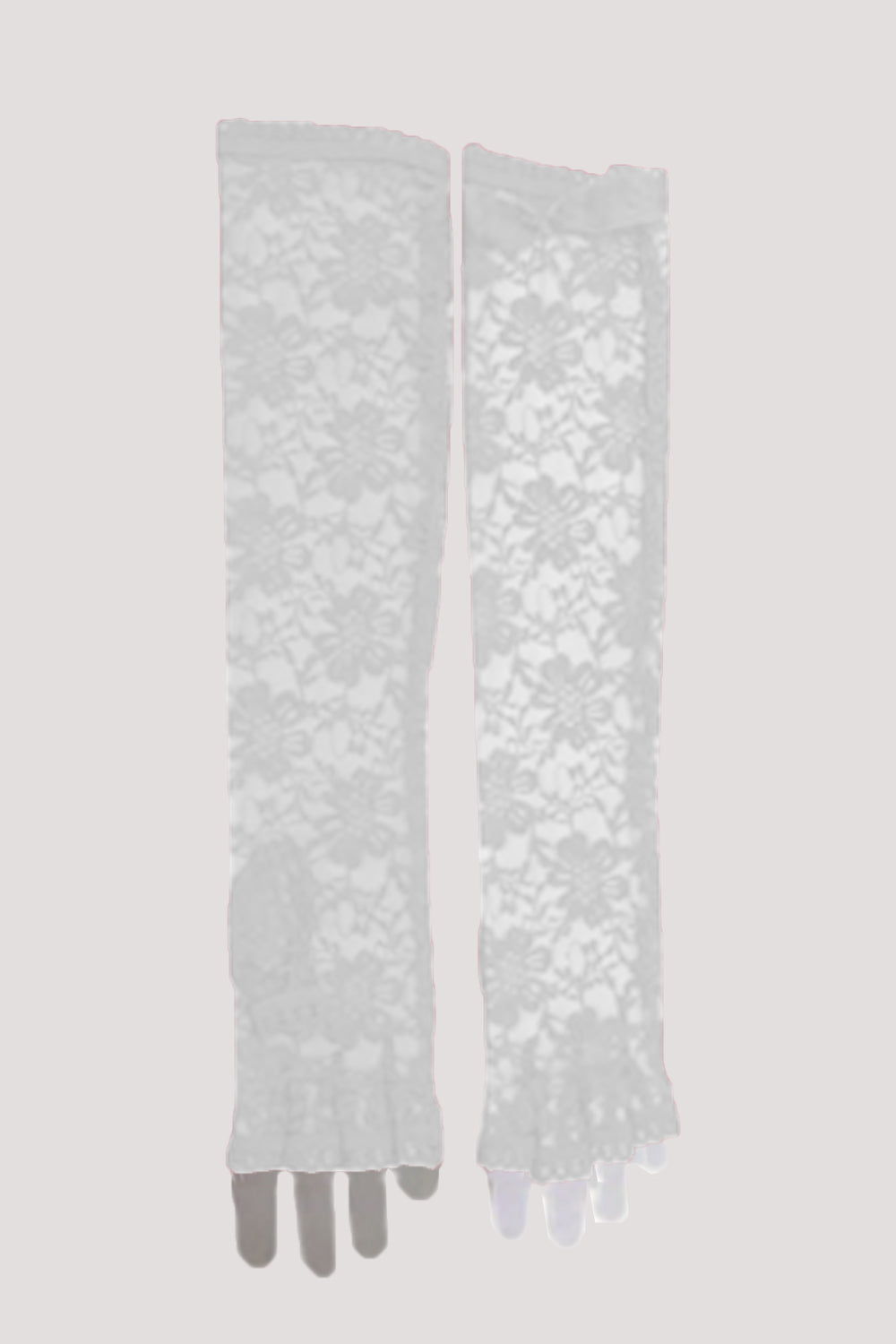 Wickedfun Fingerless White Long Lace Gloves
