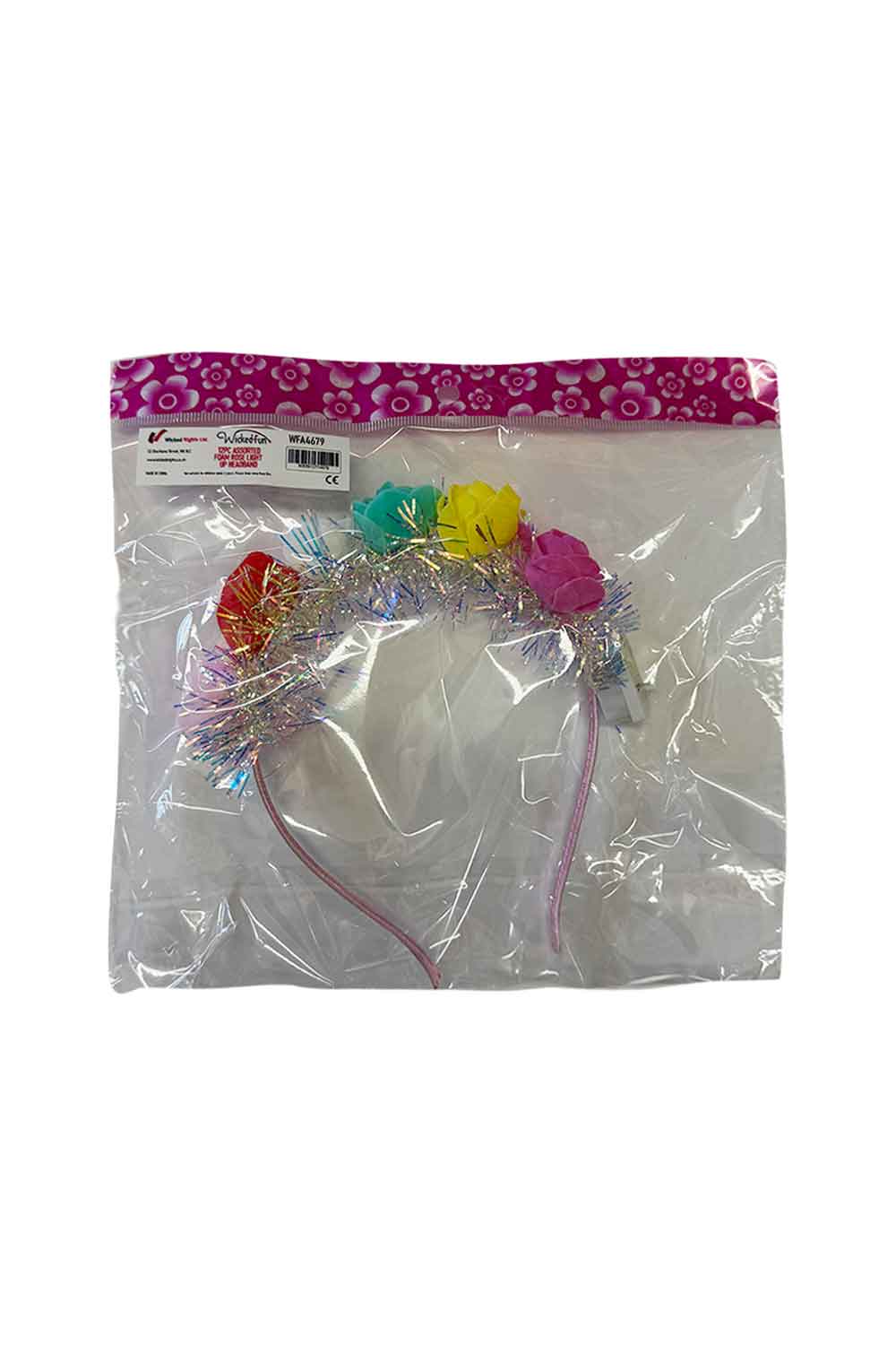 Wickedfun 12pc Assorted Foam Rose Light Up Headband