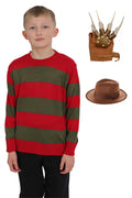 WickedFun Nightmare Demon 3pcs Kids Red and Green Knitted Jumper Hat and Claw Glove