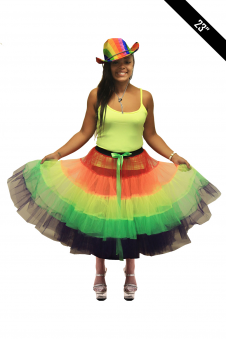 Wickedfun Adult 5 Tier Petticoat Rainbow Tutu Skirt Approximately 23 inches long