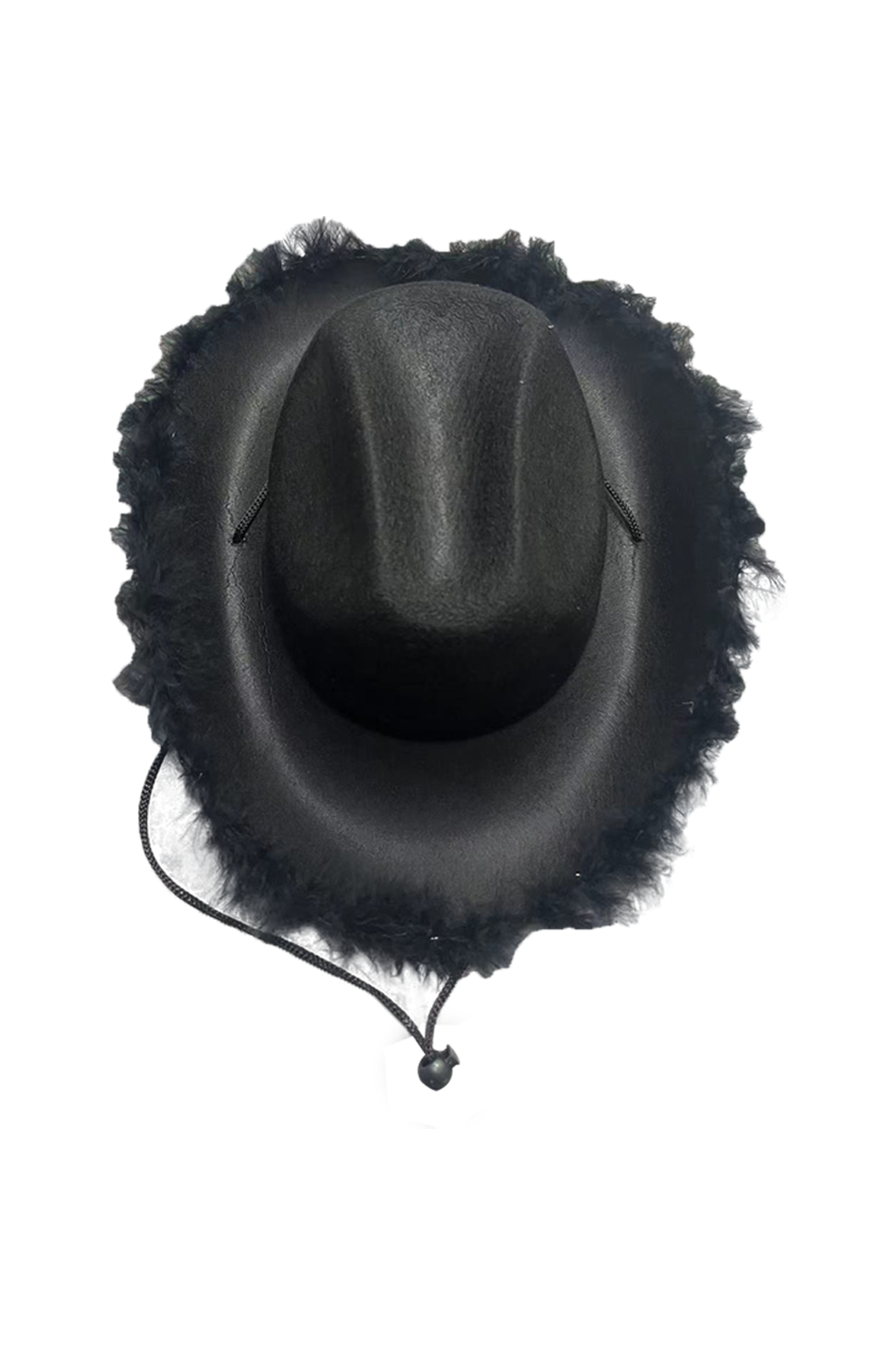 Wickedfun Adult Black Cowboy Hat With Feather Trim