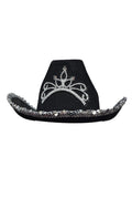 Wickedfun Adult Light Up Black Cowboy Hat With Sequin Trim