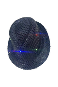 Wickedfun Adult Black LED Light Up Sequin Trilby Hat
