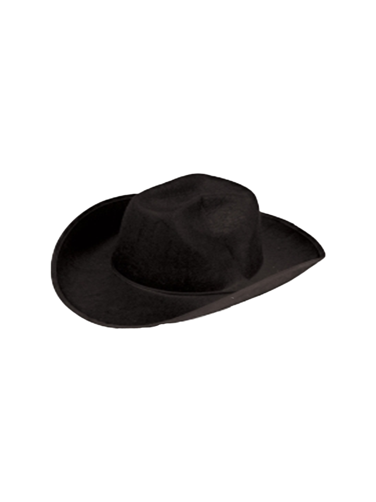 Wickedfun Adult Black Western Felt Cowboy Hat