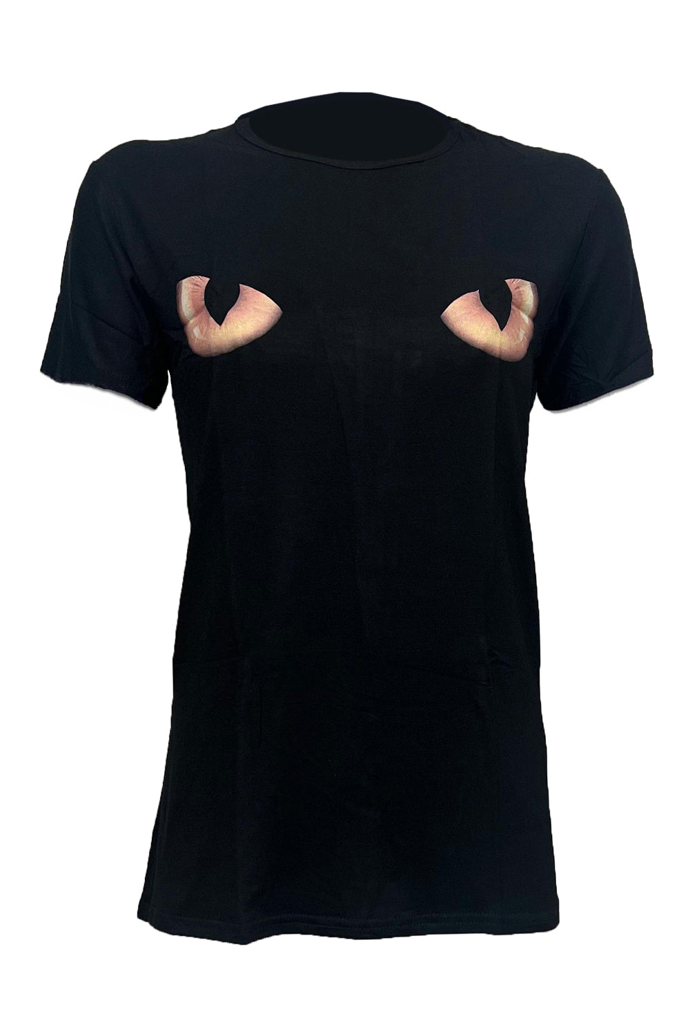 Wickedfun Women Eyes Printed Black T-Shirt