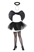 Wickedfun Adult Halloween Dark Angel 4 Pcs Set