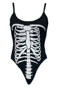 Wickedfun Women Skeleton Printed Sleeveless Leotard