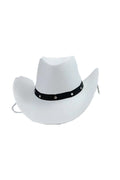 Wickedfun Adult White Felt Studded Cowboy Hat