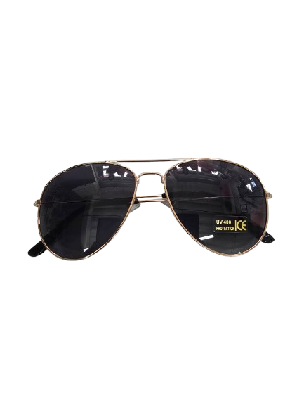 Wickedfun Aviator Glasses Gold Frame Dark Lens