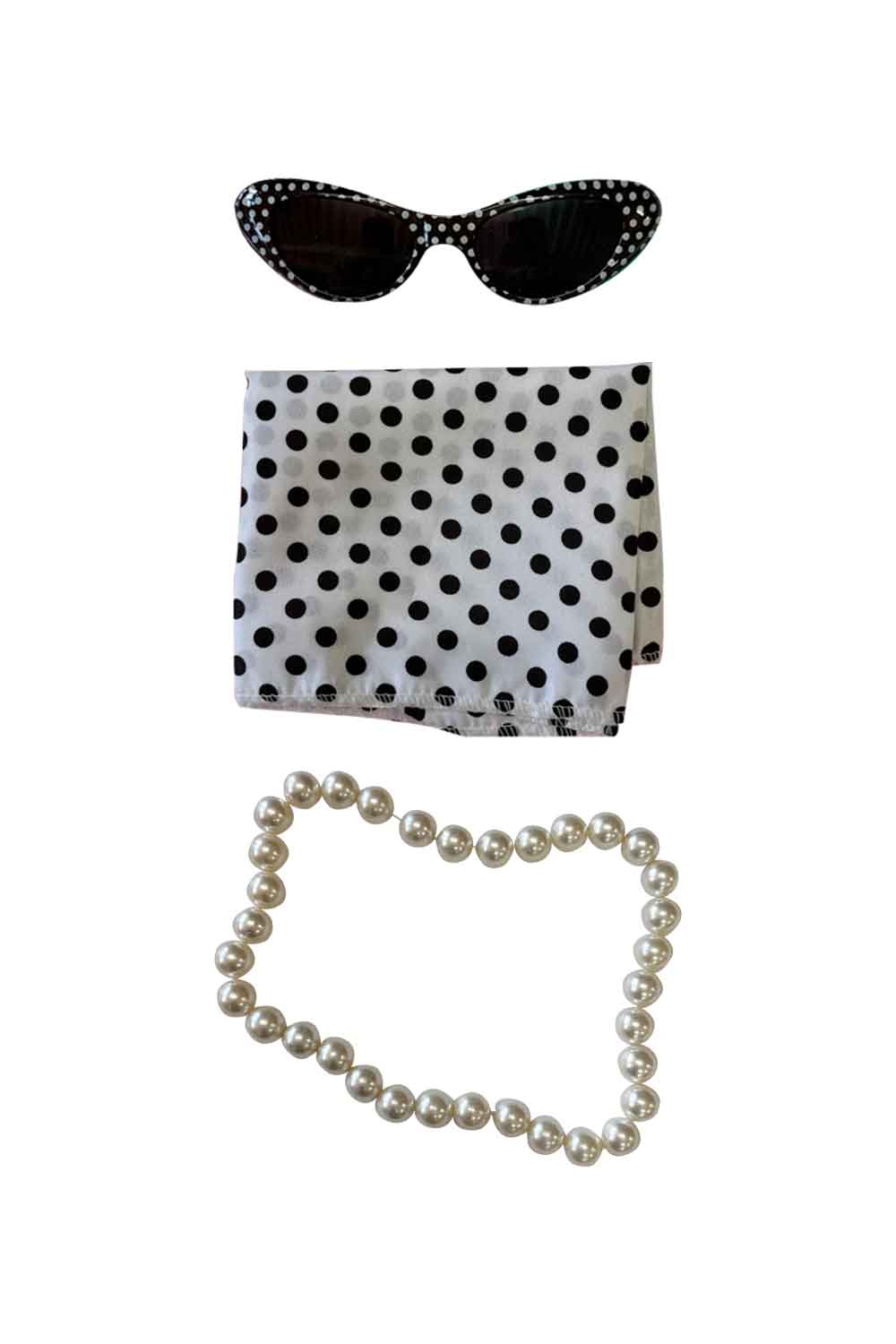 Wickedfun Black and White Polka Dot 50s Set