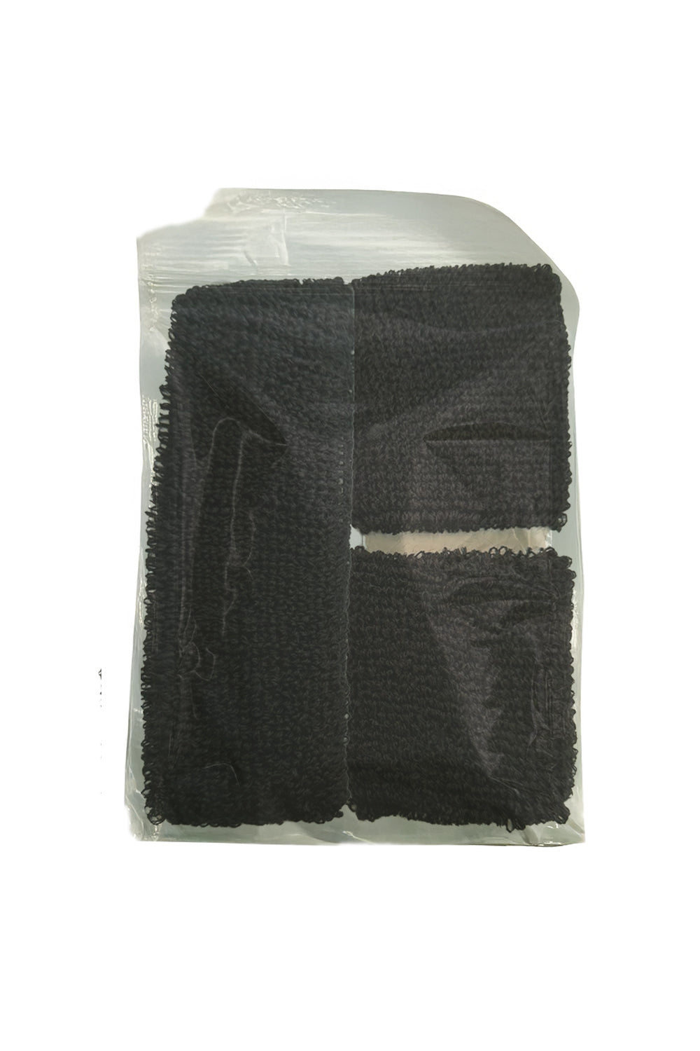 Wickedfun Black Towelling Headband/Wristband Set