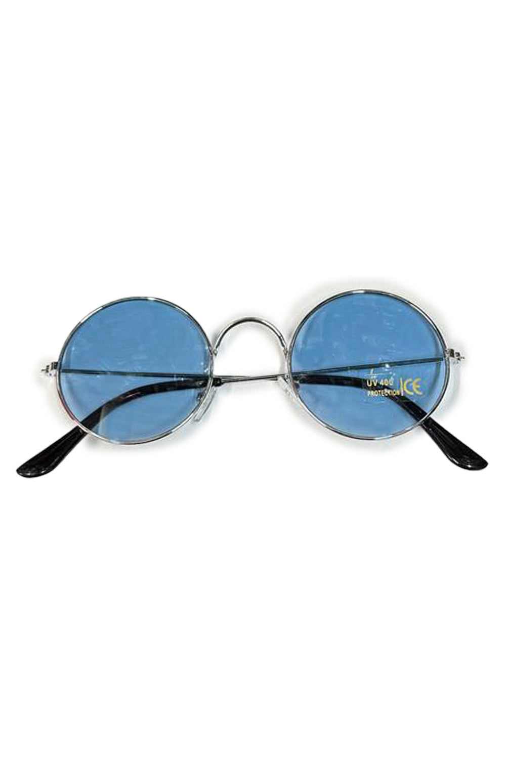 Wickedfun Circle Glasses Silver Frame Blue Lens