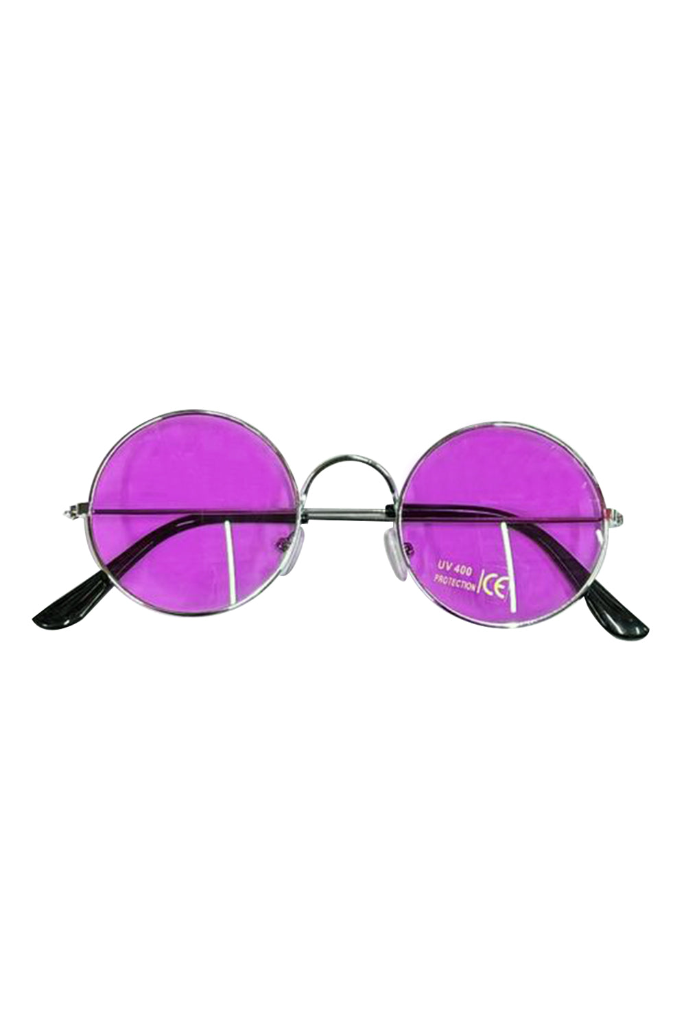 Wickedfun Circle Glasses Silver Frame Purple Lens