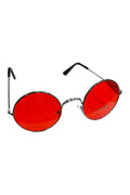 Wickedfun Circle Glasses Silver Frame Red lens