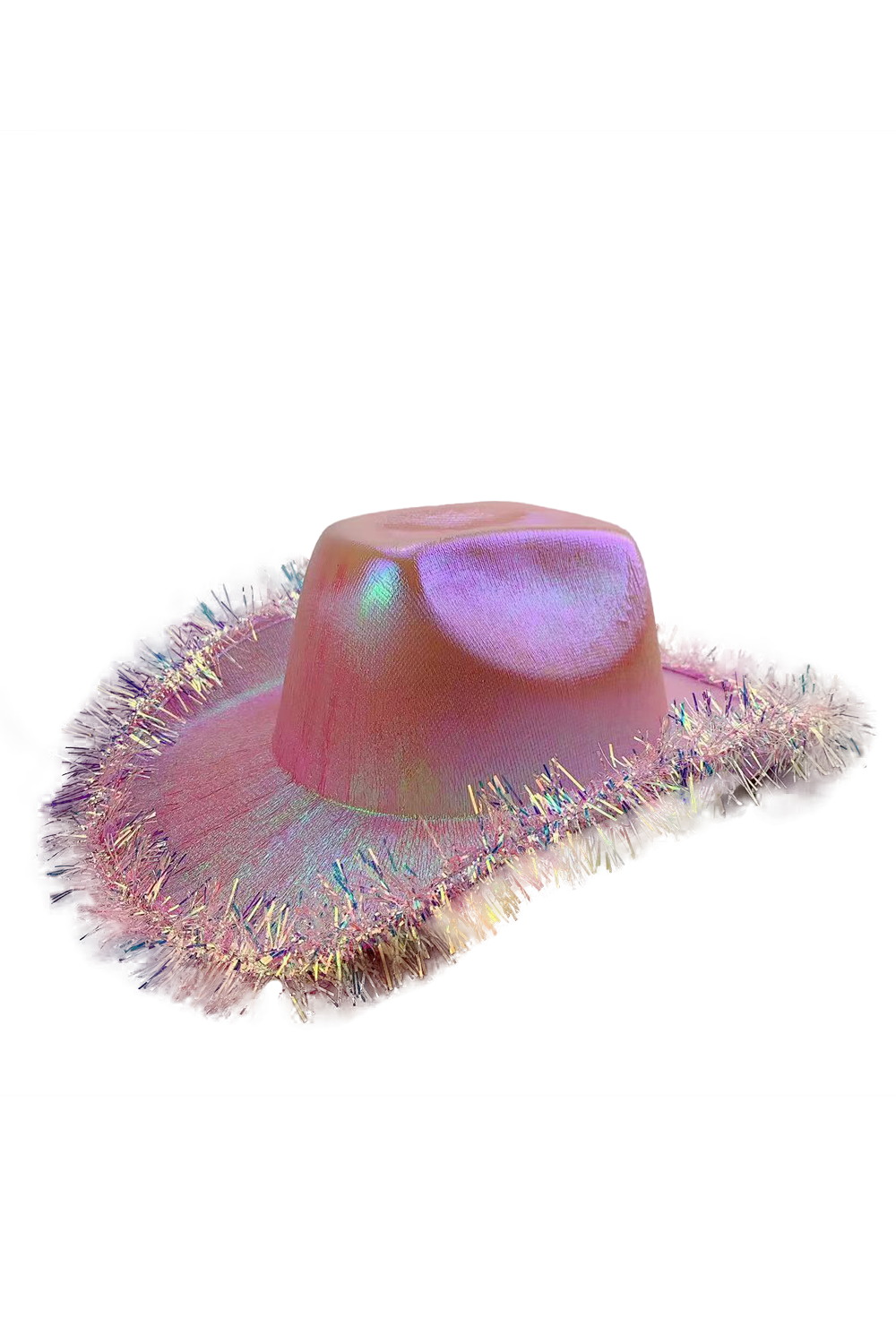 Wickedfun Cowboy Hat with Pink Glitter Space and Tinsel Trim