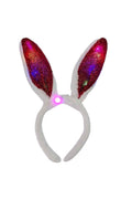Wickedfun Fluffy Bunny Ears White With Red Glitter