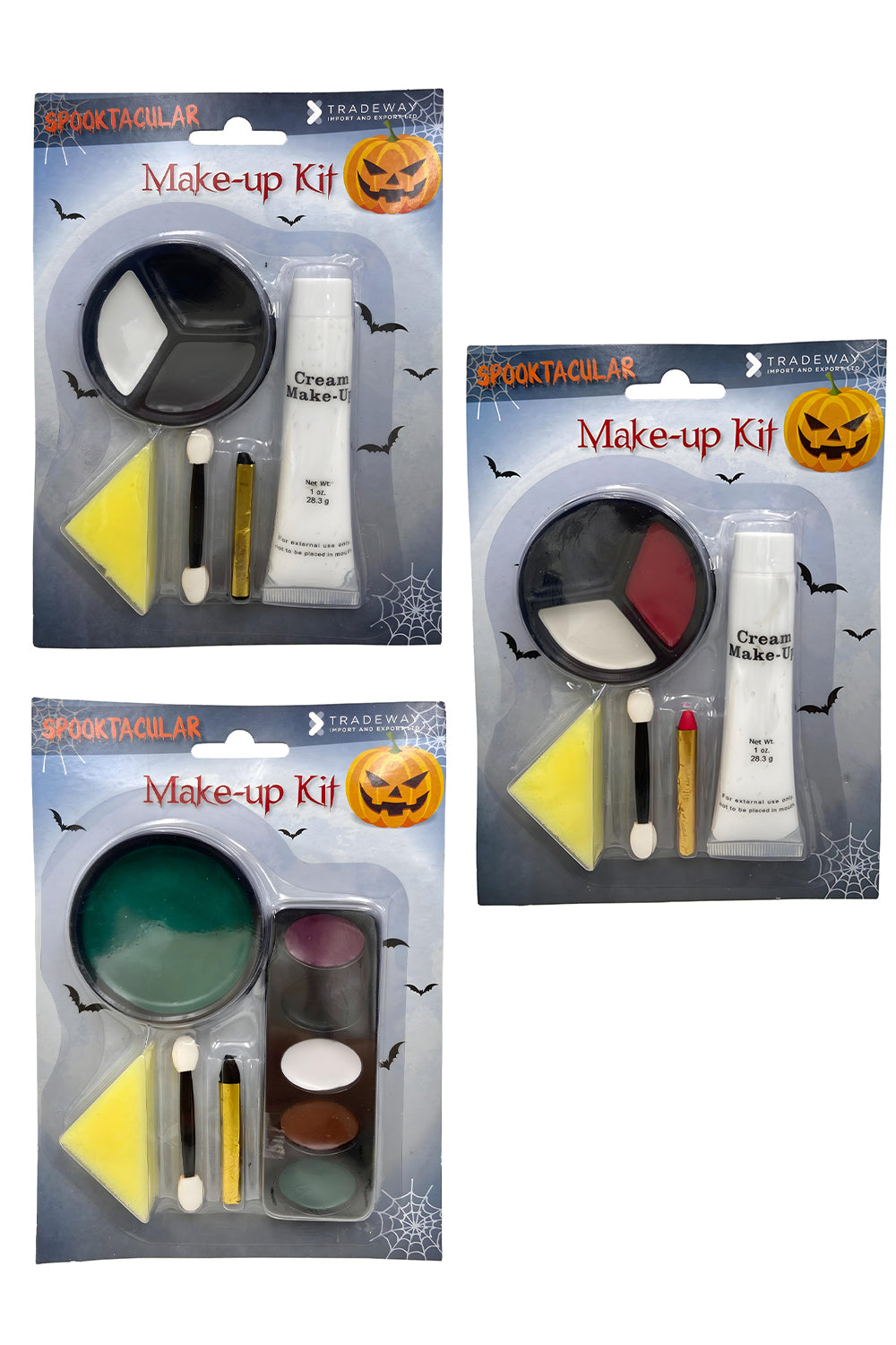 Wickedfun Halloween Face Paint Makeup Kit Of Vampire, Zombie