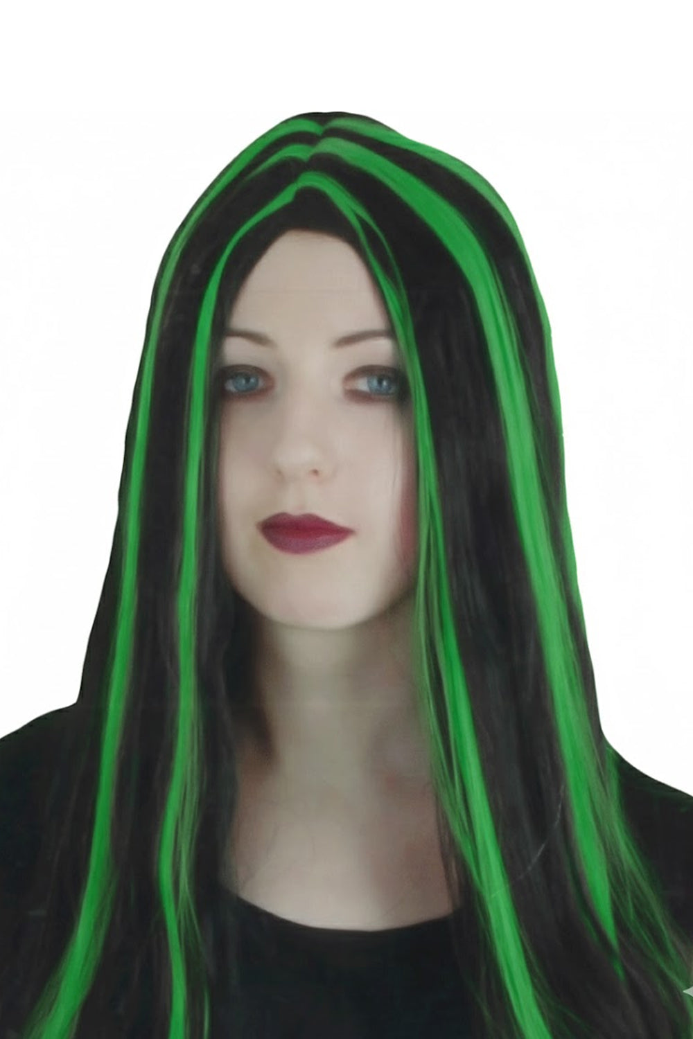 Wickedfun Halloween Witch Wig Green