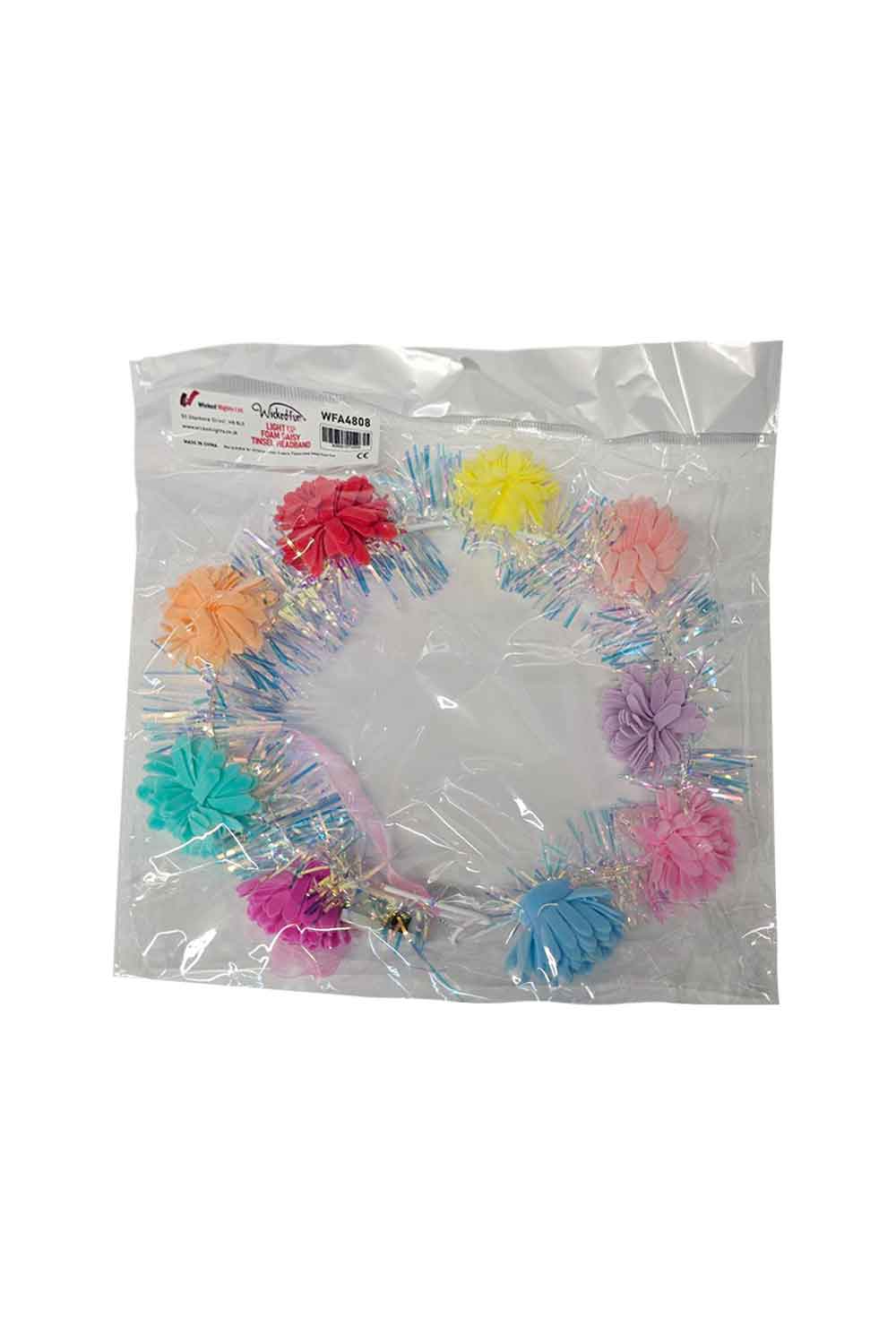 Wickedfun Light Up Foam Daisy Tinsel Headband