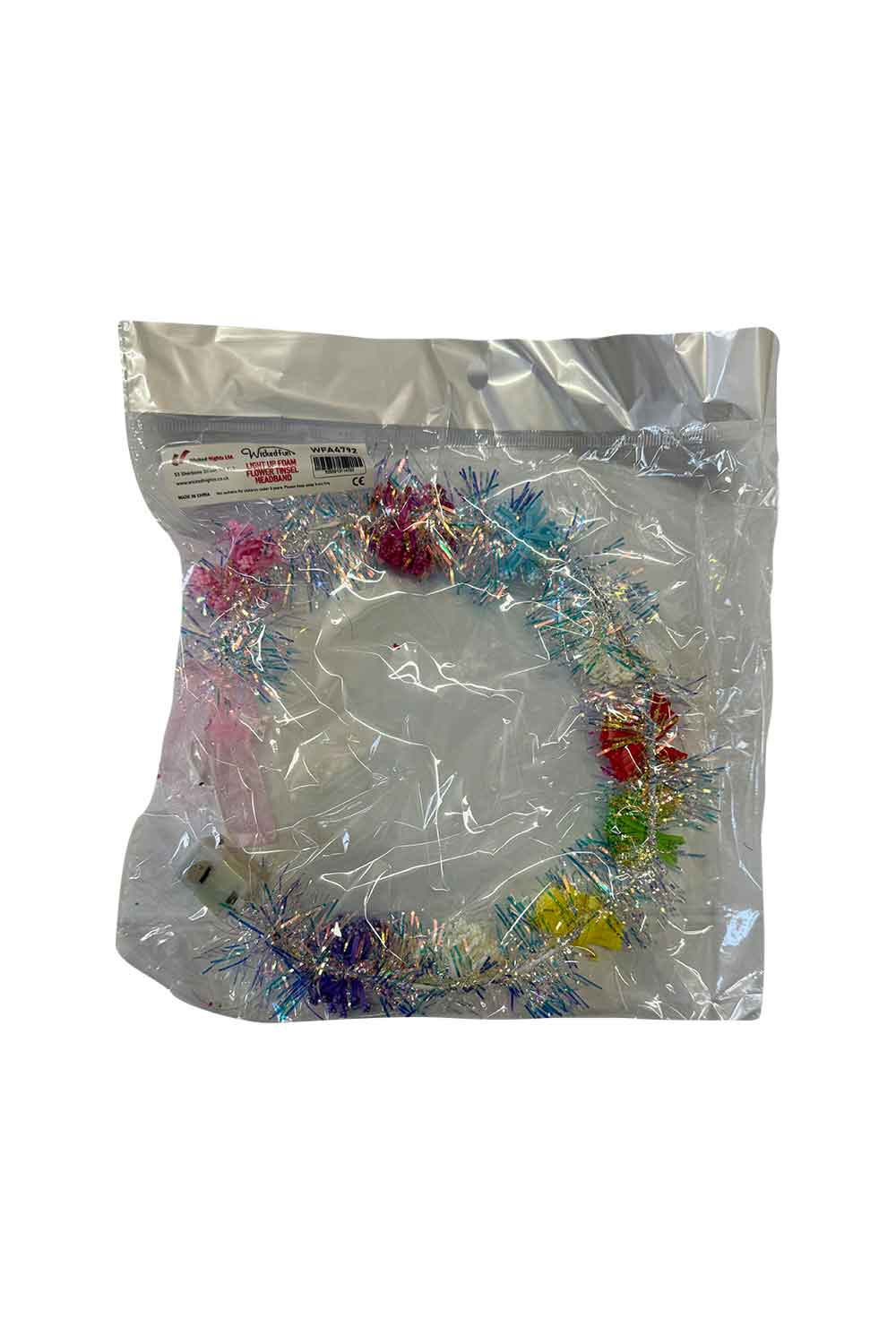 Wickedfun Light Up Foam Flower Tinsel Headband