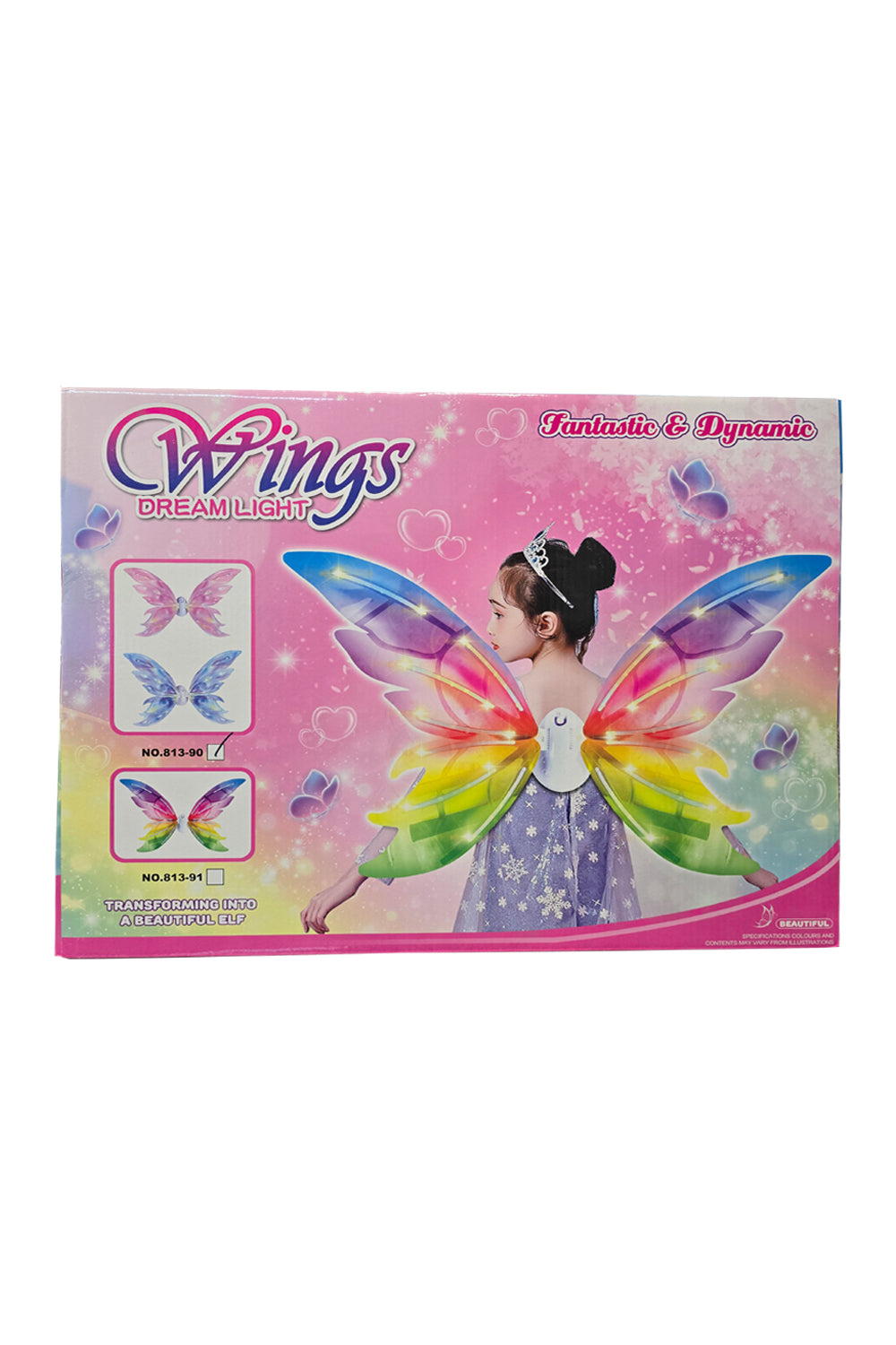 Wickedfun RechargeAble Light Up Moving Butterfly Fairy Wings With Music Blue (Style 2)